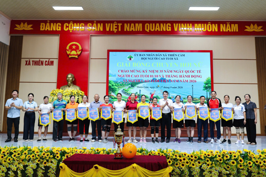 Thiên Cầm tổ chức giải bóng chuyền hơi nữ người cao tuổi năm 2026. 