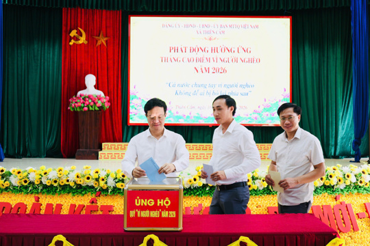 Xã Thiên Cầm phát động hưởng ứng tháng cao điểm “vì người nghèo” năm 2026. 